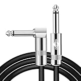 Shaevle Instrumentenkabel Elektrisches Instrumentenkabel Bass AMP-Kabel 1/4 für E-Gitarre, Bassgitarre, Keyboard, Elektrische Mandoline, Pro Audio (RIGHT, 3m/10ft)