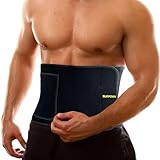 Waist Trainer Damen Herren, Bauchweggürtel, Saunagürtel Schwitzgürtel bauch weg gürtel zum abnehmen, fitnessgürtel Männer und Frauen, Bauchgurt Sport Fitness Sweat Taille Trimmer AB Trainer Schwarz M