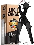 Lochzange für Leder [KOMPLETTSET], Locheisen | Lochstanzer als Leder Werkzeug, Lochzange Papier, Gürtel Locher, oder Lochstanze für Stoff, Biothane, Kunstleder etc. Hole Puncher mit Komforthebel