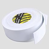 COUMENO EVA Dichtungsband Selbstklebend, 50mm x 5m Weiß Einseitiges Fensterdichtung Selbstklebend, Kompriband & Moosgummi Selbstklebend,Winddicht Dichtband für Türen/Fenster Lücken Rissen