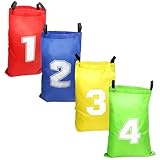 4 Stück Sackhüpfen Säcke, Hüpfsack, Sackhüpfen Geburtstag Set Geburtstag Partyspiele für Grün Rot Blau Gelb（46 * 66cm）