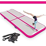 CNSPORT 3 m/4 m/4,9 m/6,1 m/7,9 m/7,9 m Aufblasbare Gymnastik Airtrack Tumbling Matte Air Track Bodenmatten mit elektrischer Luftpumpe für den Heimgebrauch/Training/Cheerleading/Strand/Park und Wasser
