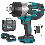 Yofidra 2200Nm Akku Schlagschrauber, 20V 3/4' Drehschlagschrauber mit 2 3.0Ah Akkus, 4-Gang-Einstellung, Akku Impact Wrench für Schwerlastarbeiten und Radwechsel