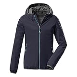 killtec Mädchen Lightweight Jacke, Leichte Jacke mit Stehkragen, packbar KOS 164 GRLS JCKT, blue anthracite, 140, 38362-000