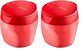 STABILO - Robuster Dosenspitzer - woody 3 in 1 Spitzer - für extradicke Stifte - rot (Packung mit 2)