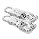 SKISUNO 2 Stück Seilauslöseclips aus Zinklegierung Seilaufhängehaken für Pferderennseile Robust Vielseitig Silberfarben Outdoor Pferdesport Zubehör