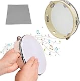 Kinder Tamburin,Holz Tambourin,Tragbare Tamburin,Tambourine,Tamburin Holz Kinder,Hand Trommel Handgehaltenes,Tamburin für Kirche,Handtrommeln für Kinder,für Party,Spiele,Tanz,Gesangsbegleitung