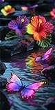 5D Diamond Painting Erwachsene Kits Blume Diamant Painting Bilder Schmetterling Diamond Painting Groß XXL 20x40cm Diamant Malerei Kunst Set für Anfänger Diamant Arts Stickerei für Deko Geschenke