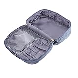 FRCOLOR Clutch für Kosmetiktaschen durchsichtiger Kulturbeutel Frauen Hautpflegetasche Kulturbeutel mit Kordelzug Mini Aufbewahrungstasche Make-up-Taschen Make-up-Organizer Beflockung Blue