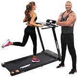 Miweba Sports elektrisches Laufband HT500 | 3 PS - 14 Km/h - Traglast 120.0 Kg - Klappbar - Große Lauffläche - LCD-Display - 12 Programme - Elektro-Laufband - Fitnessgeräte für Zuhause - Fitness