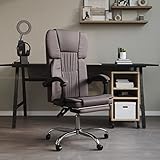 Xichuzi Bürostuhl mit Liegefunktion, Drehstuhl, Schreibtisch Stuhl, Computerstuhl, Büro Stuhl, Gaming Stuhl, Arbeitsstuhl, Grau Kunstleder