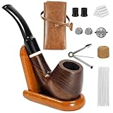 Vomdeson Tabak Pfeifen Set, Handgemacht Ebenholz Tabakpfeife, Perfektes Pfeifenset für Anfänger zum Rauchen mit Geschenkset und Zubehör