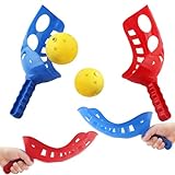 PSFDEWT 2 Set Scoop Ball Parent-Kind-Schaufel-Ballspiel umfasst 4 Scoops 2 Bälle, Impact-Resistant Outdoor Beach Picnic Family Yard-Spiele für Kinder und Erwachsene