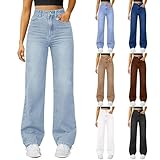 Generisch Stretch Jeans Damen,Baggy Jeans Damen High Waist,Klamotten Teenager Mädchen,Leichte Sommerjeans Frauen,Hosen für Mädchen,Hosen Women Elegant, Baggy Jean Low Waist