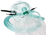 Tiga-Med Sauerstoffmaske Orig DEHP-frei Hohe Konzentration mit Reservoirbeutel f. Erwachsene 1 Stück mit grünem 210cm Sauerstoffschlauch