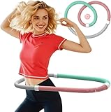 Renborn Gewichteter weicher Feder-Hula-Hoop-Reifen für Erwachsene - 1,5 kg faltbarer Fitnessreifen, Taillenfreundliches Design, tragbares Schlankheits-Trainingsgerät für Zuhause und Reisen