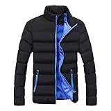 Caxndycing Winterjacke Herren Warm Baumwolle Steppjacke Langarm Sport Daunenjacke Freizeit Einfarbig Wintermantel Pufferjacke Winter Outdoor Jacke Winddicht Mantel Wanderjacke Thermojacke