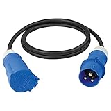 as - Schwabe Camping Verlängerungsleitung 1,5 m – 230 V / 16 A / 3-polig – Wohnmobil CEE-Stecker & CEE-Kupplung mit Klappdeckel - Caravan Verlängerungskabel - Made in Germany - IP44, 61489