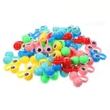 CHICAMPERA 48 Stück Big Eye Ring Toy Augen Farbe Googeln Party Googly Augapfel Ringe Auge Fingerpuppen Fingerring Fingerpuppen Fingerringspielzeug Plastik