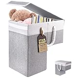 Ecopandy Faltbarer Korb Treppenkorb Stufenkorb Leinen, Wäschewanne Mit Henkel Und Deckel, Rutschfeste Treppentasche Wäschekorb Platzsparend Filz Organizer Für Wäsche, Spielzeug