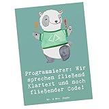 Mr. & Mrs. Panda Postkarte Programmierer Codeflüsterer - Geschenk, Technik, Software-Engineer, Berufe, Kommunikation, Ansichtskarte, Grußkarte,