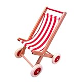 Holz-Wenzel 350009 - Puppenbuggy Maja aus Buchenholz, ca. 40 x 34 x 60 cm, mit 4 Gummireifen