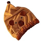 Fitooles Cartoon Capybaras Trockene Haarkappen, super saugfähig, schnell trocknend, Korallen, Samt, Badekappen, Capybaras, Waschlappen