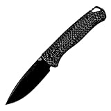 Joa Klappmesser Kohlefaser Taschenmesser Premium, klein leicht metall schwarz, s90v edelstahl carbon fiber, EDC Outdoor messer, Tragbare Camping messer, survival Jagdmesser scharfe Einhandmesser