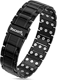 MagnetRX® Titan Magnetarmband für Herren mit dreifacher Stärke – Magnetbänder mit hochwertigem Faltverschluss und verstellbarer Länge mit Sizing Tool (Schwarz)