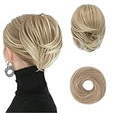 BARSDAR Haarteil Hair Extensions Haarknoten-Pferdeschwanz-Verlängerung,Gerades synthetisches Haarteil, kurzes Pferdeschwanz-Brötchen, Haarschmuck einfach Scrunchie für Frauen 27T613#