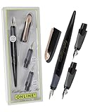 Online Air Kalligrafie Set Black Rose I Schönschreibfüller mit Kombipatrone & 3 Federn in den Strichstärken 0,8/1,4/1,8mm I Kalligraphie Füller Geschenkset I für Standard-Tintenpatronen & Konverter
