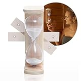 Suleno® Sauna Sanduhr Eieruhr 15 Minuten Saunazubehör Zeitmesser Sauna Zeitmessgerät - Hitzebeständiges Klarglas & Naturholz für Sauna, Küche, Meditation