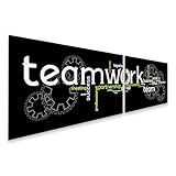 islandburner Leinwandbild Teamarbeit Partnerschaft Kommunikation Office Gruppe Zusammenarbeit - Leinwand 160x40cm - 2 Teile