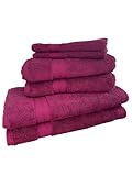 nily Premium Kollektion Handtuchset 8-teilige, 100% Baumwolle, 2X 30x40cm + 2X 50x100cm + 2X 70x140cm, Extra Saugstark, Superweich, 500g/qm (Wein)
