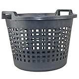 KeyMet 40L Kartoffelkorb 44 cm x 35 cm aus schwarzem Kunststoff Stabile Aufbewahrung für Kartoffeln, Gemüse und Obst Ideal für Küche, Vorratsraum oder Garten