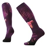 Smartwool Damen Ski Full Cushion Alpine Auroras Over The Calf Socks, Purple Iris, Large