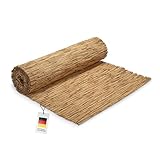 blizz-z Schilfrohrmatte 140 x 600 cm (1 Rolle) | Sichtschutz, Windschutz & Sonnenschutz für Balkon, Terrasse, Garten | Stammschutz für Bäume | Made in EU