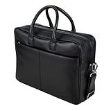 MANTA Echtleder Business-Tasche, Handgearbeitete Aktentasche aus Leder, Stilvoll & Modern, 16-Zoll Laptoptasche, Elegante Notebooktasche, Umhängetasche, Dokumententasche, Schultertasche, Laptop-Sleeve