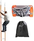 HEYOUTH Strickleiter,Fluchtleiter,Strickleiter Rettungsleiter, Feuerleiter Fluchtleiter,Universelles Befestigungssystem,Faltbar,für Balkon & Fenster,Gewicht von bis zu 450 kg (10m)