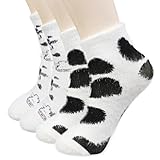 LLOUSSAK 2 Paar Kuschelsocken Damen,Lustige Kuh Socken,Warme Flauschige Stoppersocken,Perfekte Personalisierte Wintersocken für Frauen Mädchen (26cm)