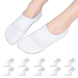 Falechay Sneaker Socken Damen Füßlinge Herren Baumwolle Weiss Kurze No Show Footies Unisex Weiß 35-38
