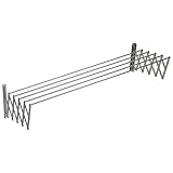 Ausziehbarer Wäscheaufhänger mit Haltestreifen und 5 Stäben aus Aluminium von 80 cm Länge