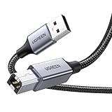 UGREEN Druckerkabel USB 2.0 Typ B USB Kabel USB A auf USB B Printer Cable Kompatibel mit HP, Canon, Epson, Lexmark, Dell, Brother (1m)