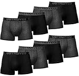 DSTROYED ® Boxershorts Men Herren 8er Pack Unterwäsche Unterhosen Männer Retroshorts 316 (L, 316e 8er Set Schwarz-Anthrazit)