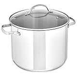 Amazon Basics – Edelstahl-Suppentopf mit Deckel, 7.6 l, silberfarben