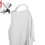 Stilltuch, Baumwolle, verstellbar, 95 x 71 cm, leichter, atmungsaktiver Schal mit Bogenausschnitt, ideal zum Pumpen, Reisen, Outdoor und zur Pflege von Neugeborenen