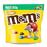 M&M’s Peanut, Knackige Schokolinsen mit Erdnusskern und bunter Zuckerhülle, Schoko-Snack mit Erdnüssen, 1 x 363 g
