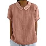 T-Shirt Damen Elegant Leicht Tshirt Sommershirts Ballonshirts Tuniken O-Ausschnitt Locker T-Shirt Bluse V-Ausschnitte Tshirt Oversize-Shirts Umstandstops Sommer T Shirts Gedruckt Tunikashirts Damen