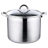 RENBERG Alexander | Hoher Kochtopf 30x23 cm und 15 Liter mit Glasdeckel | Edelstahl | Kochttopfset | 5-schichtiger Kapselboden