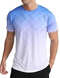 APTRO Herren Sport Tshirts Herren Trainingsshirt Funktionsshirt Schnelltrocknend Sportshirt Gym Shirt Blau L